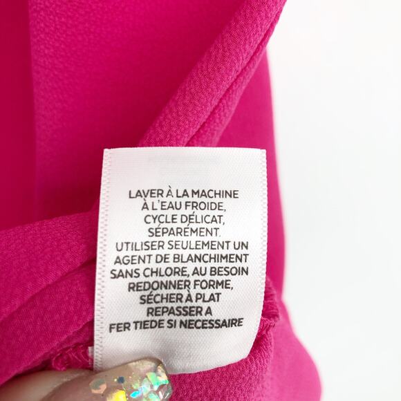 Halogen Womens Top Medium Pink Lace Crepe Stretch Jewel Neck Sleeveless NWOT - Picture 9 of 9